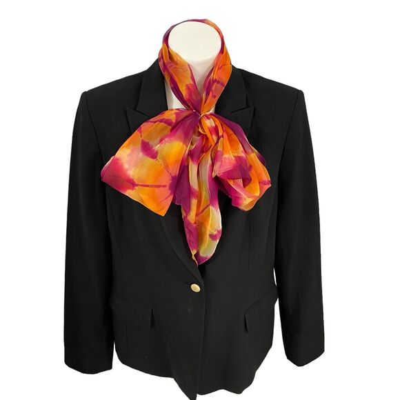 Calvin Klein Blazer Womens Sz 14 Black Basic Capsule Officecore Jacket Corpcore - Picture 3 of 16